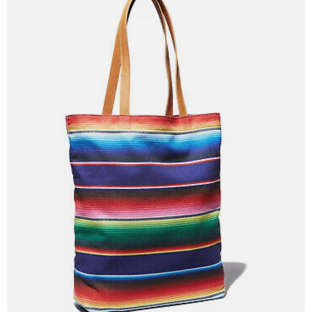 Bloomingdale’s Southwest Serape Striped Tote Bag NWT